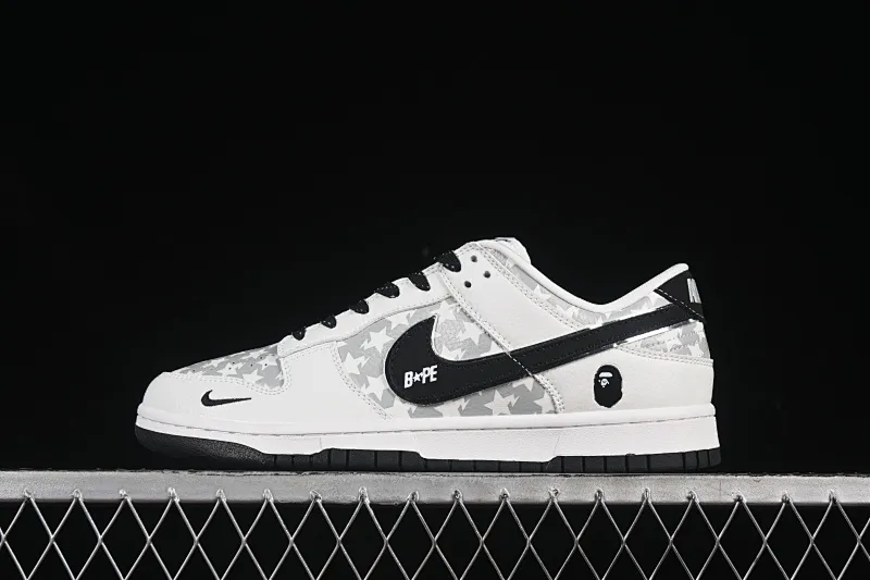 All categories Nk SB Dunk Series Nk SB Dunk Low High-end customized low-top sneakers Nike SB Dunk Low BAPE series Pentagram black hook Anniversary high-end customized low-top casual sneakers CS1688-104